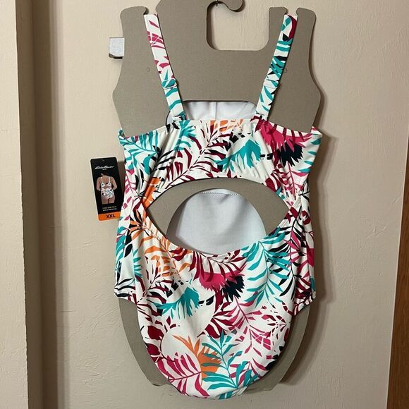 NWT Eddie Bauer One Piece Swimsuit Women’s XXL Shelf Bra Adjustable Straps New - Picture 12 of 16